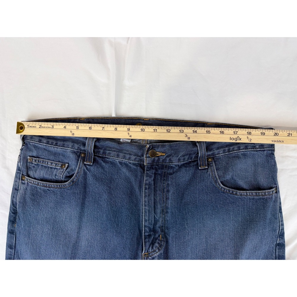 Carhartt B325 Men's Jeans 38x30 Loose Fit Straight Leg Blue Denim Workwear - Picture 6 of 10